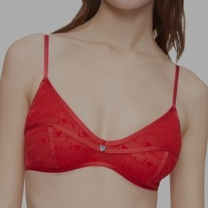 Calvin Klein Small Unlined Triangle Bralette Red QF6713 Valentine's Day
